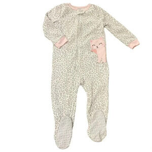3T Carter's Cat Fleece Long Sleeve Footed Pajamas